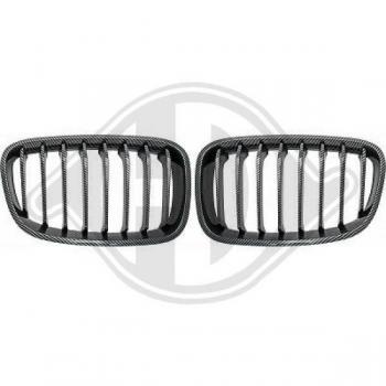 Calandre Grille Avant DIEDERICHS 1281341 en Carbone pour BMW 1 (5 Portes)