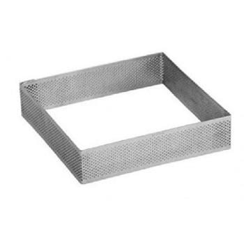 PAVONIDEA Cadre à pâtisserie carré micro perforé 15 x 15 x 3,5 cm Gris