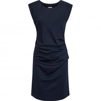 Kaffe Damen Etuikleid Dunkelblau mit Rundhalsausschnitt und Stretch, Größe XS
