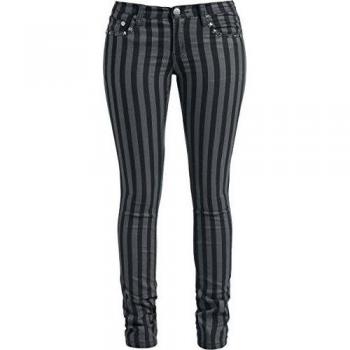 Rock Rebel by EMP Pantalones Slim Fit Mujer negro/gris