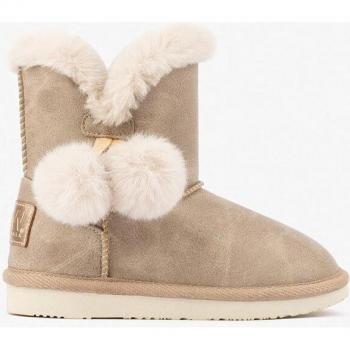 Botas de niña B&W beige sin cierres con forro sintético