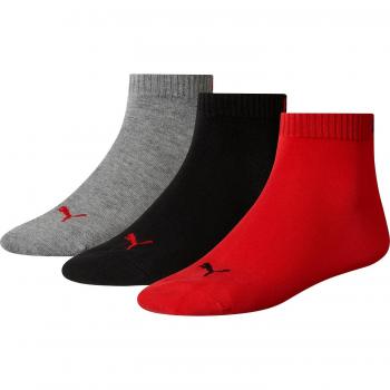 Puma 3/4 Length Socks (Black/Gray/Red)