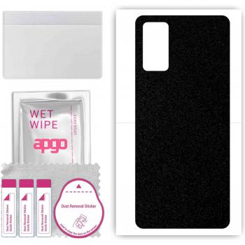 Lámina protectora de piel Apgo para el respaldo del Realme X7 RMX3092, película adhesiva, foil y vinilo – Diseño negro mate