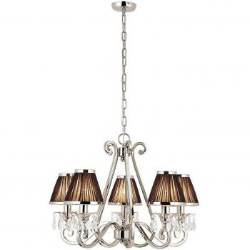 Lampadario 5 luce Multibraccio Interiores 1900 Nichel Lucido E14