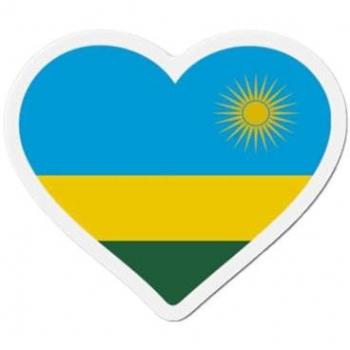 Rwanda Heart Flag Magnets