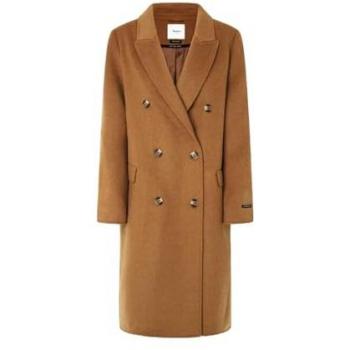 Pepe Jeans Ladies' Double-Breasted Coat, Size S, Brown