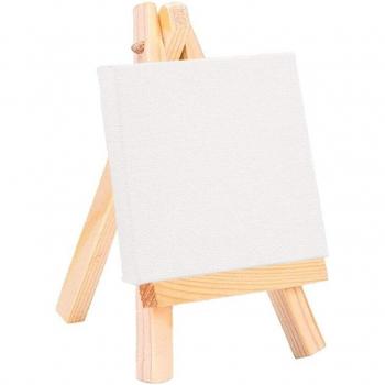 Mini Wooden Easel for Children with White Canvas