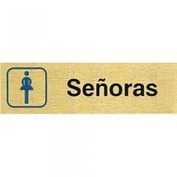 Placa de Aluminio Dorado 150x45 para Señora