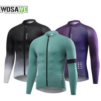 Maglia da bici WOSAWE Uomo Manica Lunga con Zip M Rosso