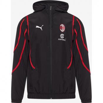 Giacca Prematch AC Milan 2024/25 con zip e cappuccio