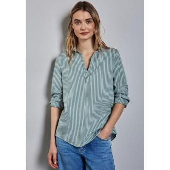 STREET ONE Stretch‑Langarmshirt in Baumwolle