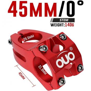 Tige de guidon courte pour VTT en aluminium 31,8x45mm