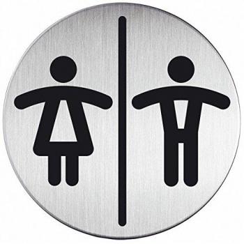 Premium Stainless WC Door Sign – 83 mm, Durable, Self‑Stick