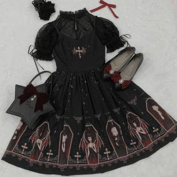 Harajuku-inspiriertes Lolita-Kleid, rotes Punk-Outfit, ärmellose Gothic-Bluse im japanischen Stil