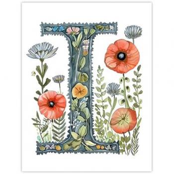 Blooming I – Poppy Bouquet Watercolor Wall Art