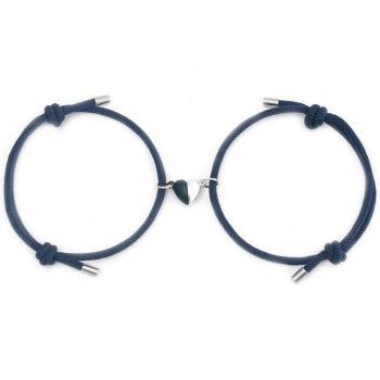 3mm Armband für Paare, Milano Seil, Yin Yang Liebe Herz Magnet, verstellbar und geflochten