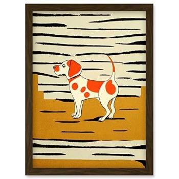 Brown Artery8 Beagle & Springer Orange-Mustard Portrait – A4 Wall Decor