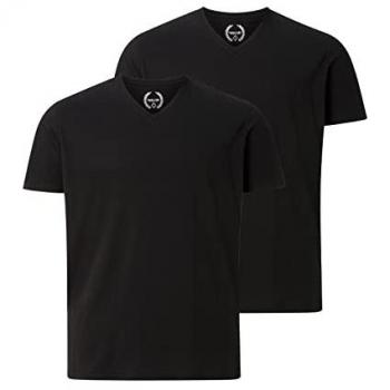 Premium V‑Ausschnitt Herren-Set – EARL MILLS Charles Colby Schwarz (2 Stück)