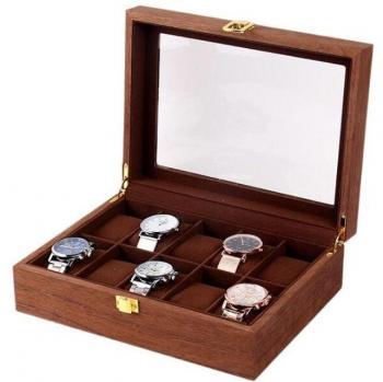 6/10/12 Grids Wooden Watch Case for Jewelry Storage