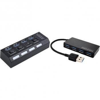 High Speed 4-Port USB 3.0 Hub Black