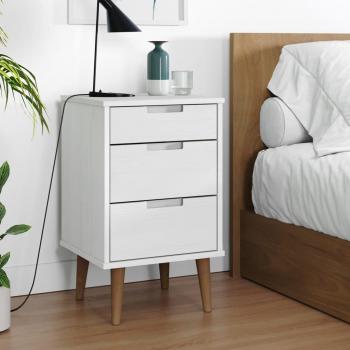 Mesita Auxiliar MOLDE Madera Pino Blanca 40x35x65 cm