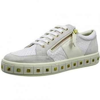 Geox D LEELU' E, Sneakers Basses Femme, Blanc (C1352)