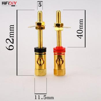 HIFIDIY LIVE 2pcs Speaker DIY Terminal Connector Binding Post HIFI Amplifier Pure Copper Gold-Plated Banana Socket