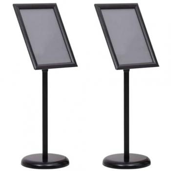 Stall di legatura alluminica per cartellone 45x33x88 cm, colore nero, 2 pezzi