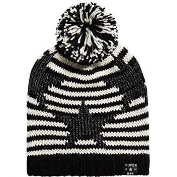 Superdry Star Lurex Beanie Berretto in Maglia, Bianco (Mono Az5), Taglia Unica