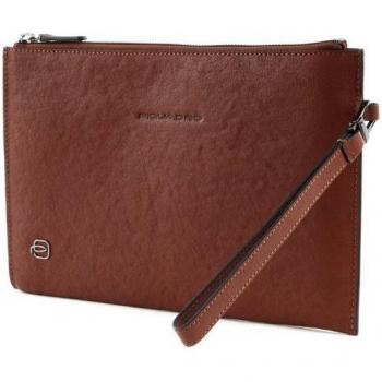 Handbag Piquadro Black Square Leather Brown