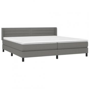 Lit avec matelas gris foncé 200x200 cm