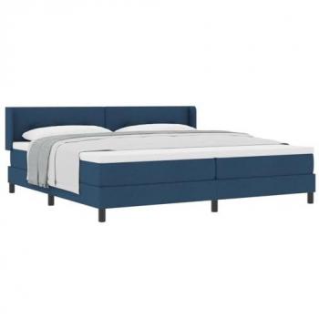 Lit à ressorts vidaXL avec matelas polyester bleu 200x200 cm