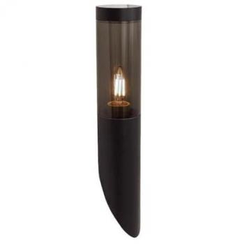 LED Jardin V‑TAC VT‑1183 – Douille E27 – Acier et verre fumé – Noir