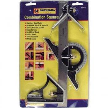 Engineer's 12‑inch Protractor & Combination Square Ruler