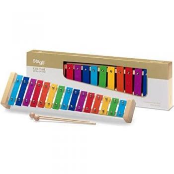 Stagg 15 Note Regenbogen Metallophon mit Holzschlägeln