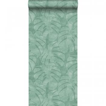 Papier Peint Tropical Monstera Vert Menthe