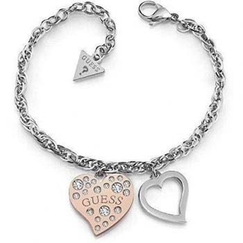 Braccialetto in acciaio inox con charm a forma di cuore GUESS Collection