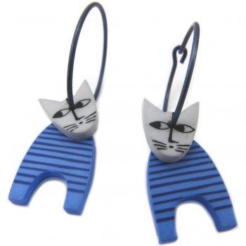 Pendientes de Aro 'Marionettes' en Tonos Azules