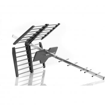 One for All Außenantenne DVB‑T/DVB‑T2 4K HD TV – 10 m Koaxialkabel – Silber