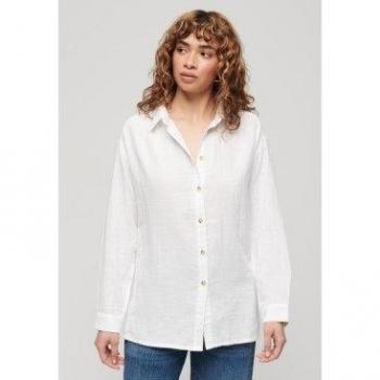 Chemise de Plage Longue Superdry Femme Taille 38 Blanc
