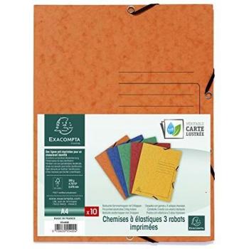Dossier Exacompta A4 élastique 3 rabats orange 355 g/m²