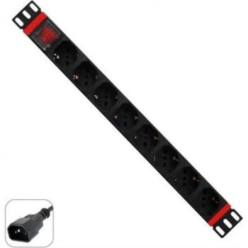 PDU Schuko de 8 Salidas 19 Pulgadas con Interruptor WP WPN-PDU-C01-08