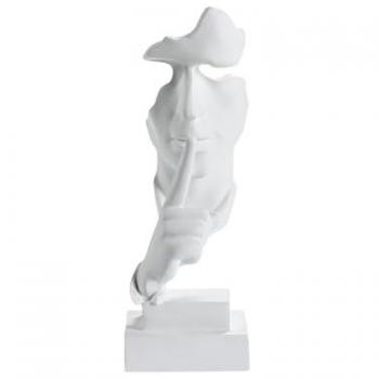 Moderna statuetta decorativa del volto umano in resina bianca Raahe