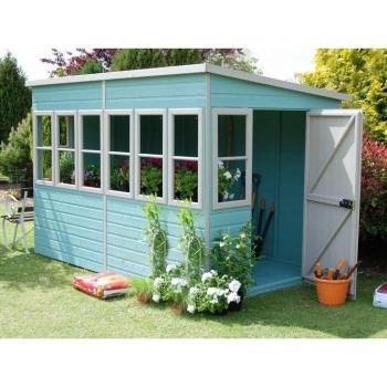 Shire Sun Pent Shiplap Potting Shed 8ft x 6ft