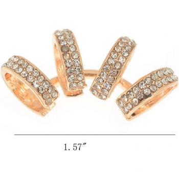 Alloy Crystal Rhinestone Clip Earrings