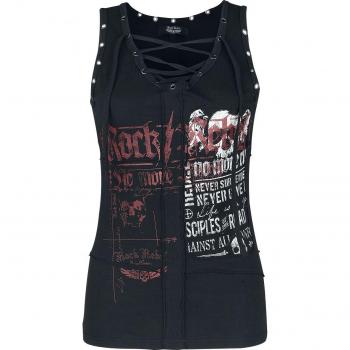 EMP Rock Rebellion Topp – Utskjutning av dans – Dam, Svart, XL