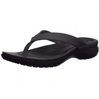 Sandales à Talon Plat, Modèle Capri V Flip W de Crocs, Coloris Noir et Graphite, Taille 41 EU