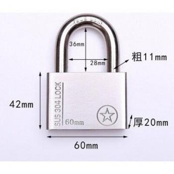 Candado de acero inoxidable 304, cerradura para muebles y gabinetes, resistente al agua, incluye 4 llaves idénticas
