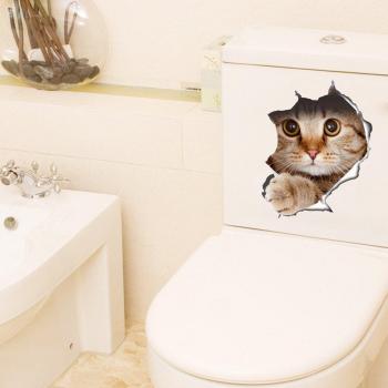 Cat Bathroom Wall Sticker