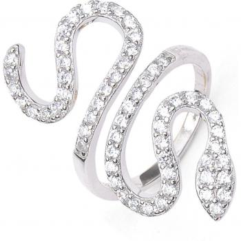 Bague 'Tentation' en plata con acabado rhodiado blanco (serpiente) 29 mm